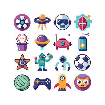 aficiones y intereses icono conjunto colección para documentos, sitios web y móvil aplicaciones vector