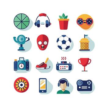 Hobbies and Interests Icon Set Collection for Documents, Websites and Mobile Applications vector