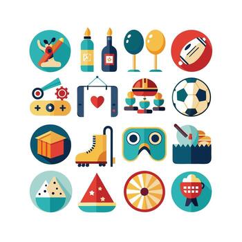 Hobbies and Interests Icon Set Collection for Documents, Websites and Mobile Applications vector