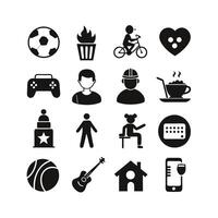 Hobbies and Interests Icon Set Collection for Documents, Websites and Mobile Applications vector