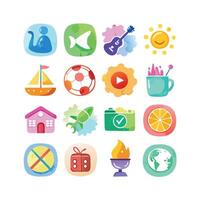 Hobbies and Interests Icon Set Collection for Documents, Websites and Mobile Applications vector