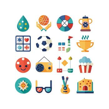 Hobbies and Interests Icon Set Collection for Documents, Websites and Mobile Applications vector