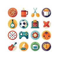 Hobbies and Interests Icon Set Collection for Documents, Websites and Mobile Applications vector
