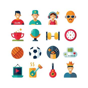 Hobbies and Interests Icon Set Collection for Documents, Websites and Mobile Applications vector
