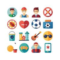 Hobbies and Interests Icon Set Collection for Documents, Websites and Mobile Applications vector