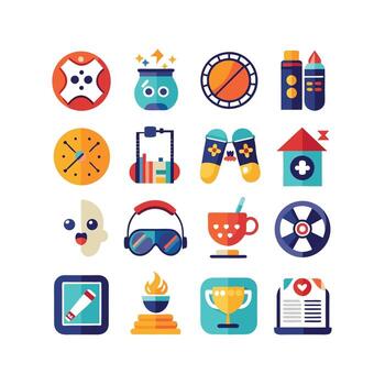 aficiones y intereses icono conjunto colección para documentos, sitios web y móvil aplicaciones vector