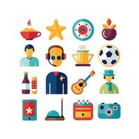 Hobbies and Interests Icon Set Collection for Documents, Websites and Mobile Applications vector
