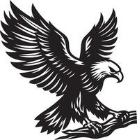 Wings of Vigilance The Piercing Stare of the Eagle in Silhouette vector