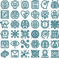 Editable Stroke Icons 30 Detailed Illustrations of Brain-Related Concepts vector