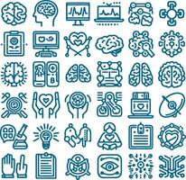 Comprehensive Collection of 30 Brain-Related Outline Icons with Editable Strokes vector