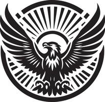 Wings of Vigilance The Piercing Stare of the Eagle in Silhouette vector