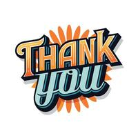 Thank You placard typography concept illustration vector