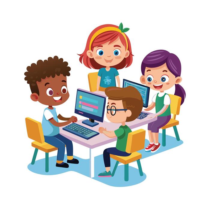 Kids Computer Lab Vector Art, Icons, and Graphics for Free Download
