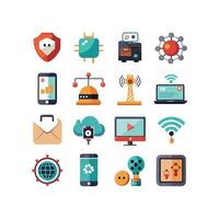 Technology Icon Set Illustration for Documents, Websites and Mobile Applications vector