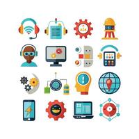 Technology Icon Set Illustration for Documents, Websites and Mobile Applications vector
