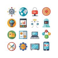 Technology Icon Set Illustration for Documents, Websites and Mobile Applications vector