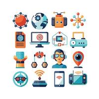 Technology Icon Set Illustration for Documents, Websites and Mobile Applications vector