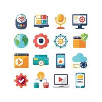 Technology Icon Set Illustration for Documents, Websites and Mobile Applications vector