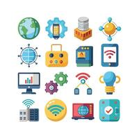 Technology Icon Set Illustration for Documents, Websites and Mobile Applications vector