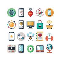 Technology Icon Set Illustration for Documents, Websites and Mobile Applications vector