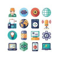 Technology Icon Set Illustration for Documents, Websites and Mobile Applications vector