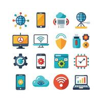 Technology Icon Set Illustration for Documents, Websites and Mobile Applications vector