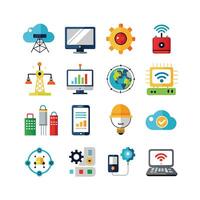 Technology Icon Set Illustration for Documents, Websites and Mobile Applications vector