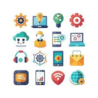 Technology Icon Set Illustration for Documents, Websites and Mobile Applications vector