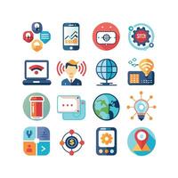 Technology Icon Set Illustration for Documents, Websites and Mobile Applications vector