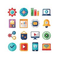 Technology Icon Set Illustration for Documents, Websites and Mobile Applications vector