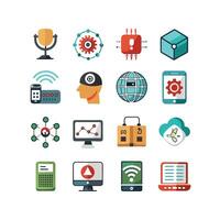 Technology Icon Set Illustration for Documents, Websites and Mobile Applications vector