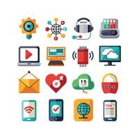 Technology Icon Set Illustration for Documents, Websites and Mobile Applications vector