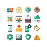 Technology Icon Set Illustration for Documents, Websites and Mobile Applications vector