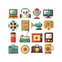 Technology Icon Set Illustration for Documents, Websites and Mobile Applications vector