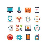 Technology Icon Set Illustration for Documents, Websites and Mobile Applications vector