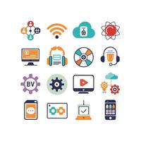 Technology Icon Set Illustration for Documents, Websites and Mobile Applications vector