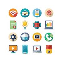 Technology Icon Set Illustration for Documents, Websites and Mobile Applications vector