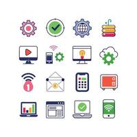 Technology Icon Set Illustration for Documents, Websites and Mobile Applications vector