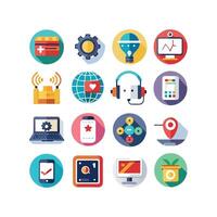Technology Icon Set Illustration for Documents, Websites and Mobile Applications vector