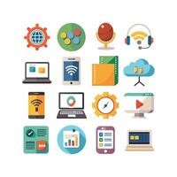 Technology Icon Set Illustration for Documents, Websites and Mobile Applications vector