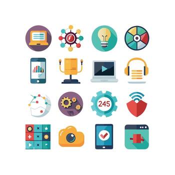 tecnología icono conjunto ilustración para documentos, sitios web y móvil aplicaciones vector