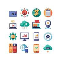 Technology Icon Set Illustration for Documents, Websites and Mobile Applications vector