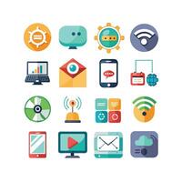 Technology Icon Set Illustration for Documents, Websites and Mobile Applications vector