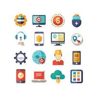 Technology Icon Set Illustration for Documents, Websites and Mobile Applications vector