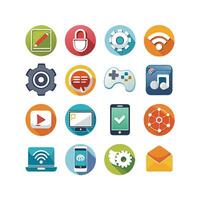 Technology Icon Set Illustration for Documents, Websites and Mobile Applications vector