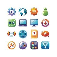 Technology Icon Set Illustration for Documents, Websites and Mobile Applications vector