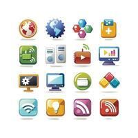 Technology Icon Set Illustration for Documents, Websites and Mobile Applications vector