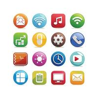 Technology Icon Set Illustration for Documents, Websites and Mobile Applications vector