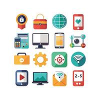 Technology Icon Set Illustration for Documents, Websites and Mobile Applications vector