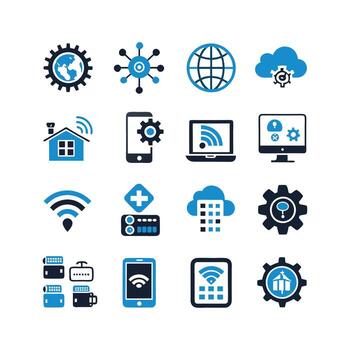 Technology Icon Set Illustration for Documents, Websites and Mobile Applications vector